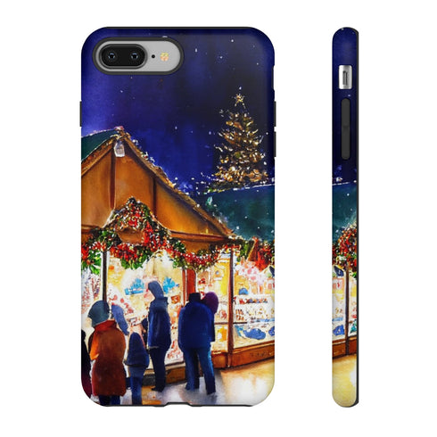 Shopping at the Christmas Market - Impact Resistant Phone Case iPhone 8 Plus Matte